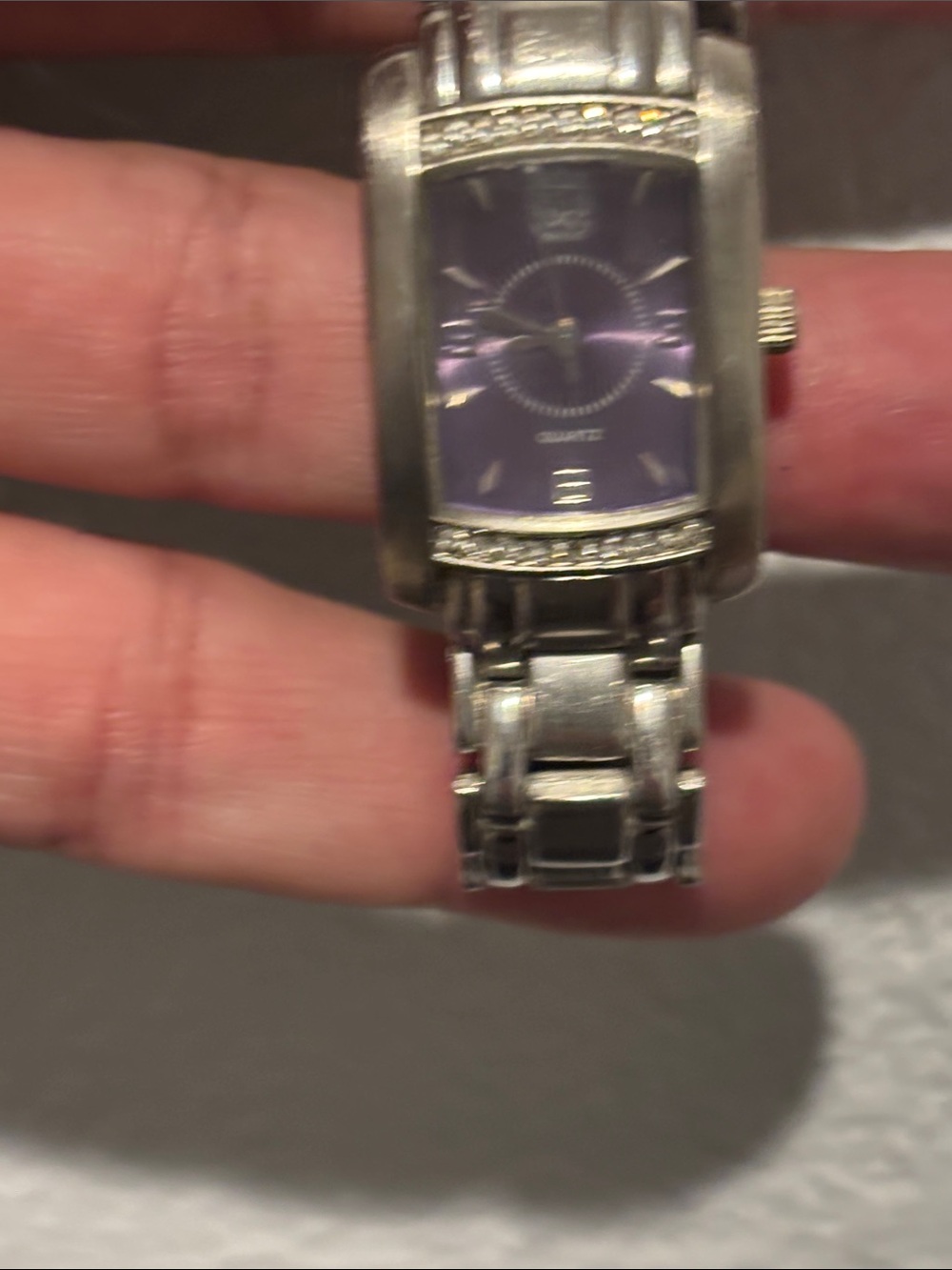 Stainless Steel Smartwatch with Purple Dial